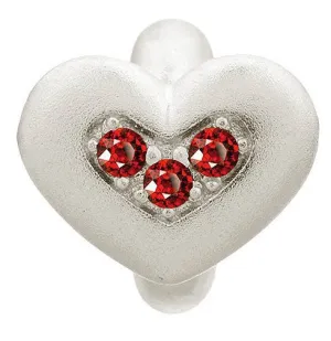 Endless Jewellery Charm Triple Love Garnet Silver