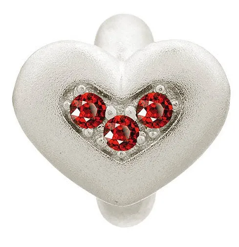 Endless Jewellery Charm Triple Love Garnet Silver