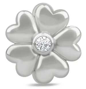 Endless Jewellery Charm White Heart Flower Silver