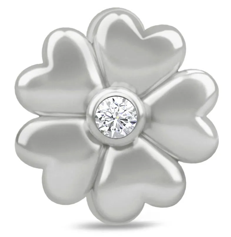 Endless Jewellery Charm White Heart Flower Silver