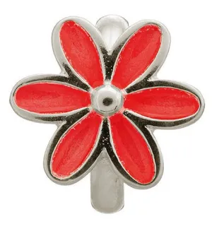 Endless Jewellery Sterling Silver Red Enamel Flower Charm D