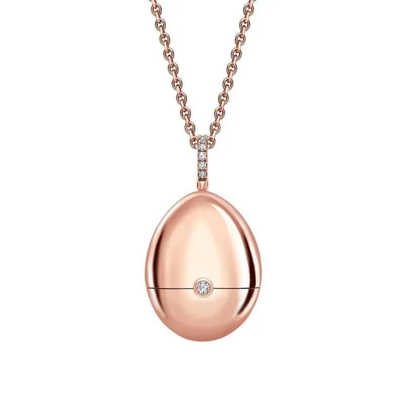 Faberge 18ct Rose Gold Diamond Bail Ruby Lacquer Shoe Surprise Locket
