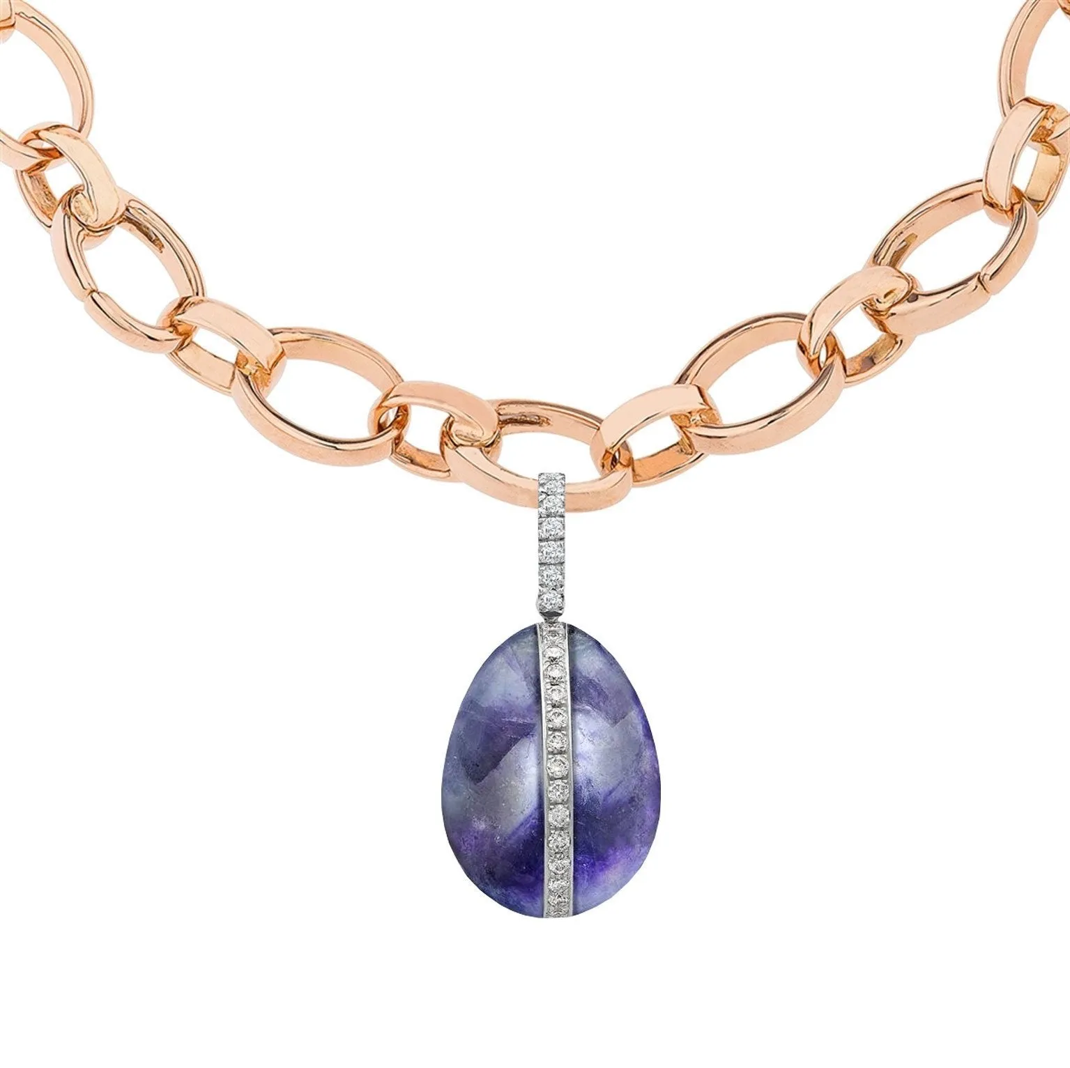 Faberge 18ct White Gold Diamond Blue John Charm Limited Edition