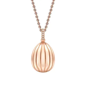 Faberge Colours of Love 18ct Rose Gold Diamond Ruby Fluted 180 Limited Edition Egg Pendant