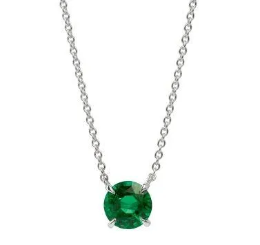Faberge Colours of Love 18ct White Gold Emerald Chevron Pendant