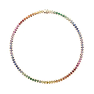 Faberge Colours of Love Cosmic Curve 18ct Rose Gold Rainbow Gemstone Necklace