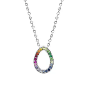 Faberge Colours of Love Sasha 18ct White Gold Rainbow Gemstone Egg Pendant
