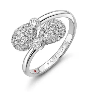 Faberge Emotion 18ct White Gold Diamond Crossover Ring