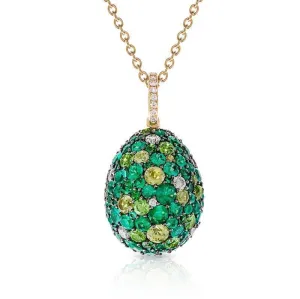 Faberge Emotion 18ct Yellow Gold Green Pendant