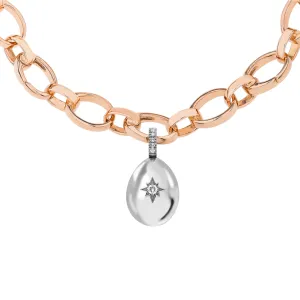 Faberge Essence 18ct White Gold 0.08ct Diamond Heart  Egg Charm Exclusive Edition