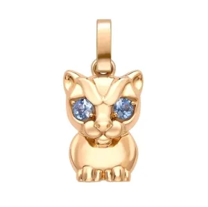 Faberge Essence Rose Gold Sapphire Cat Charm D