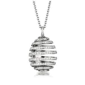 Faberge Essence Spiral 18ct White Gold Diamond Pendant
