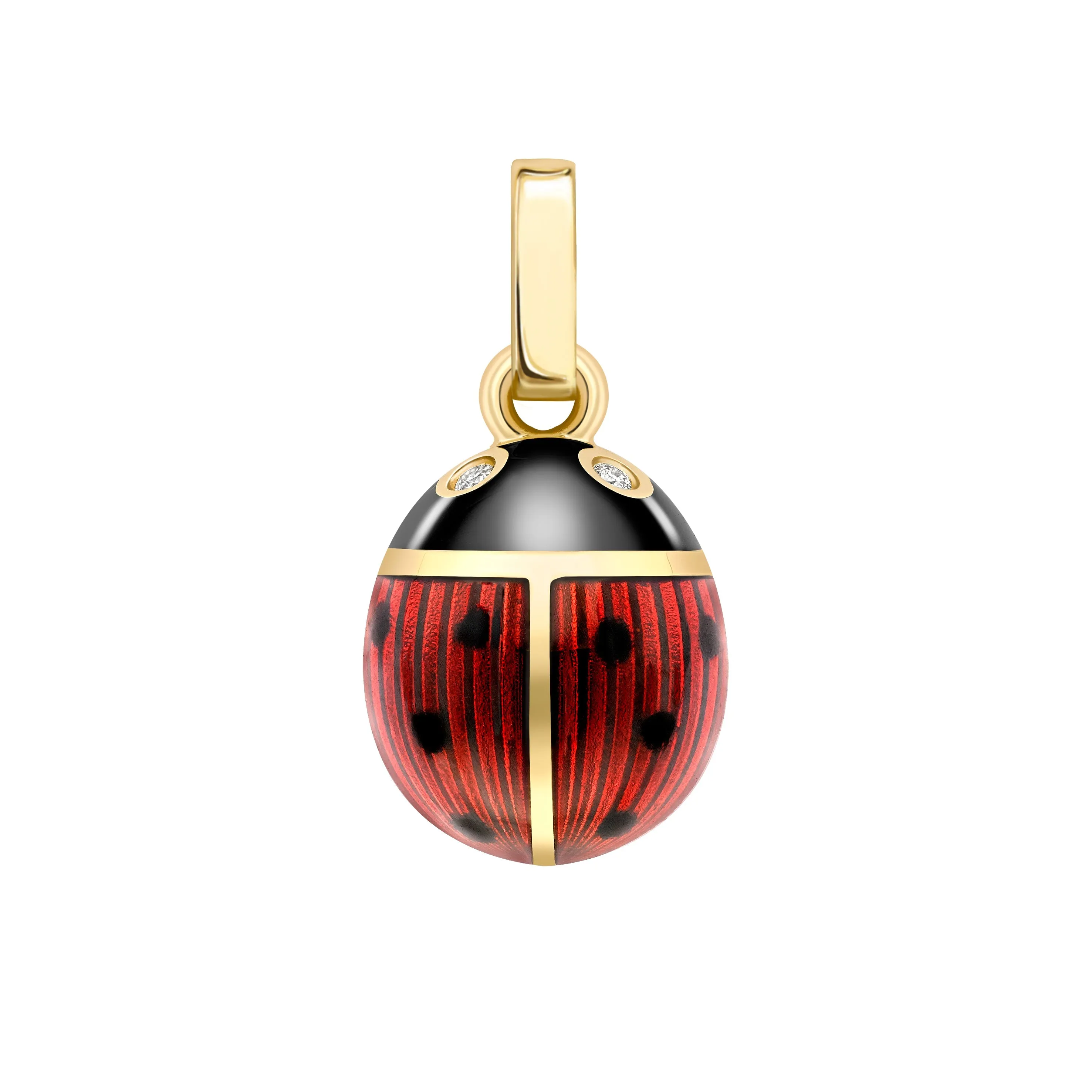 Faberge Heritage 18ct Yellow Gold Diamond Red Enamel Ladybird Charm