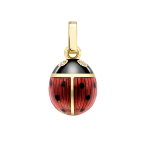 Faberge Heritage 18ct Yellow Gold Diamond Red Enamel Ladybird Charm