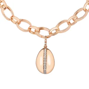 Faberge Heritage Simple Rose Gold Diamond Egg Charm