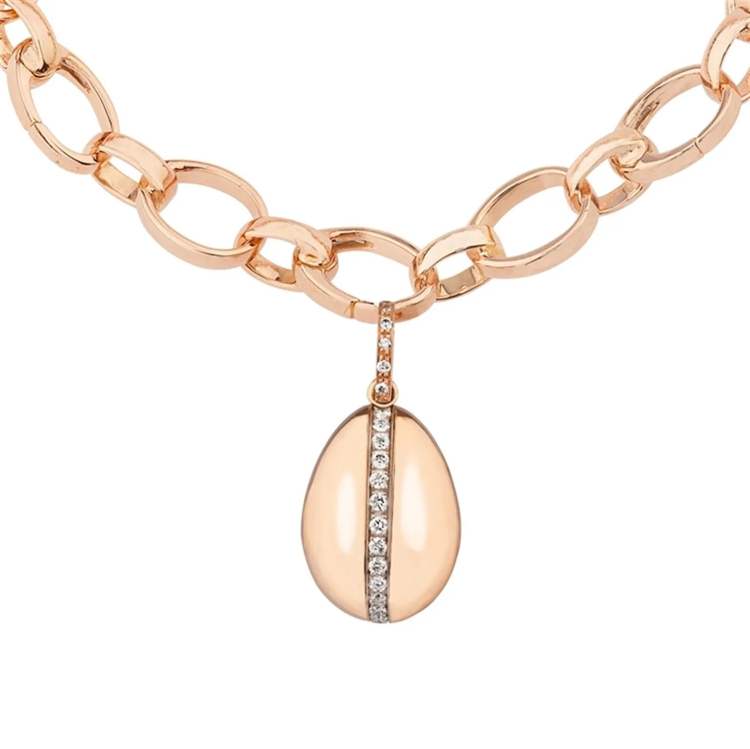 Faberge Heritage Simple Rose Gold Diamond Egg Charm