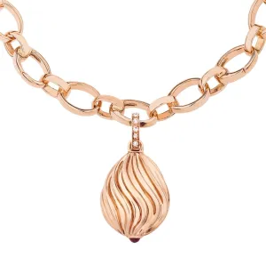 Faberge Heritage Sunburst Pink Sapphire Rose Gold Diamond Charm