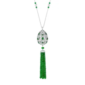 Faberge Imperial Imperatrice Emerald Tassel Pendant