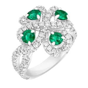 Faberge Imperial Quadrille Emerald Ring