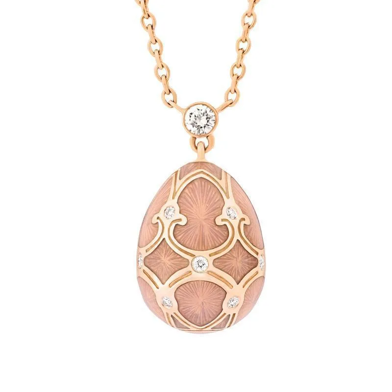 Faberge Palais Tsarskoye Selo 18ct Rose Gold Diamond Small Pendant