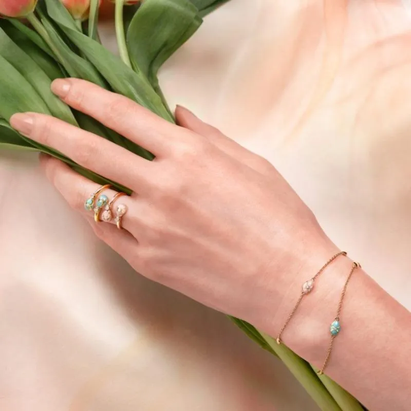 Faberge Palais Tsarskoye Selo 18ct Yellow Gold Pink Bracelet
