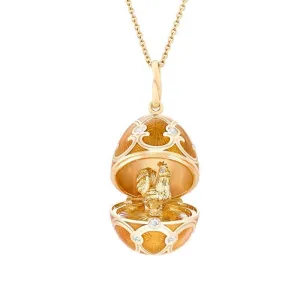Faberge Palais Tsarskoye Selo Gold Locket With Rooster Surprise