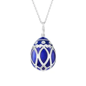 Faberge Palais Yelagin 18ct White Gold Diamond Royal Blue Pendant