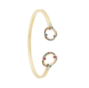 Faberge Rococo 18ct Yellow Gold Multi-Coloured Bangle