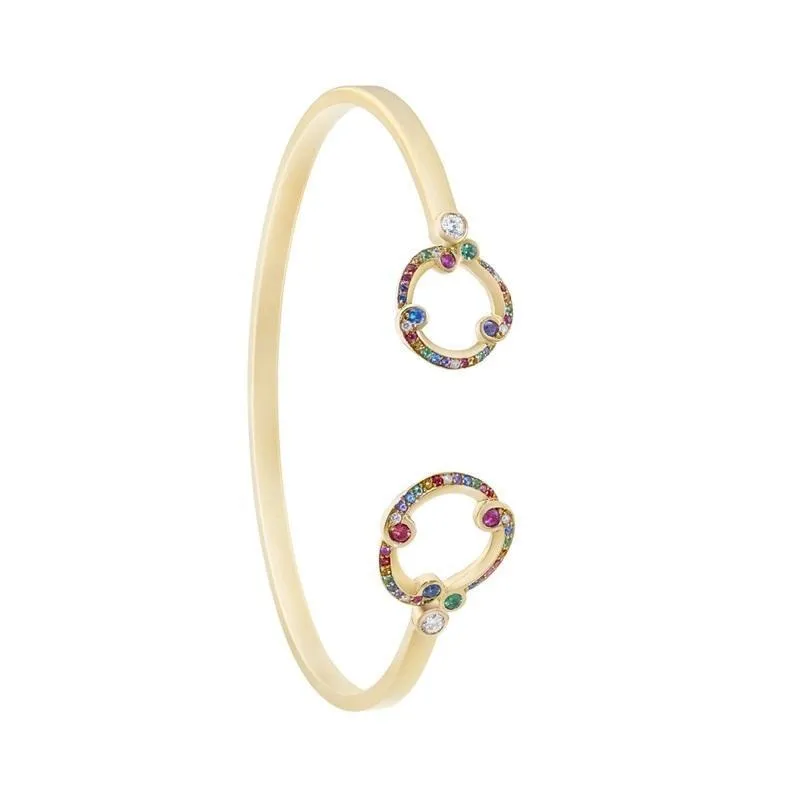 Faberge Rococo 18ct Yellow Gold Multi-Coloured Bangle