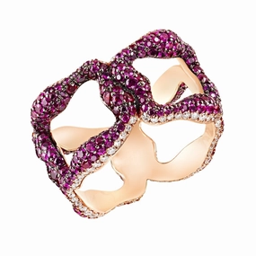 Faberge Emotion Gypsy 18ct Rose Gold Ruby Ring