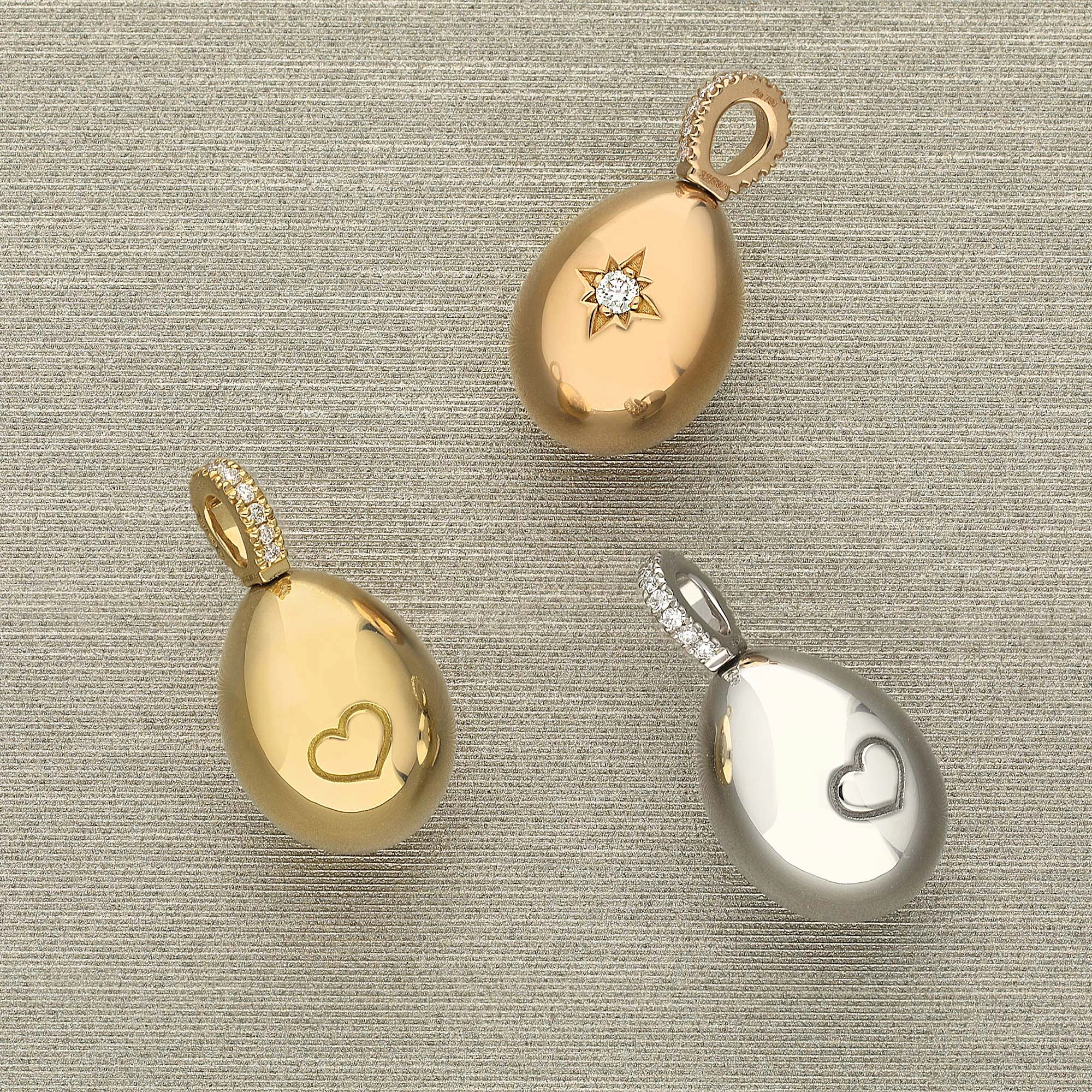 Faberge Essence 18ct Rose Gold 0.08ct Diamond Heart Egg Charm Exclusive Edition