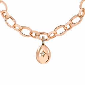 Faberge Essence 18ct Rose Gold 0.08ct Diamond Heart Egg Charm Exclusive Edition