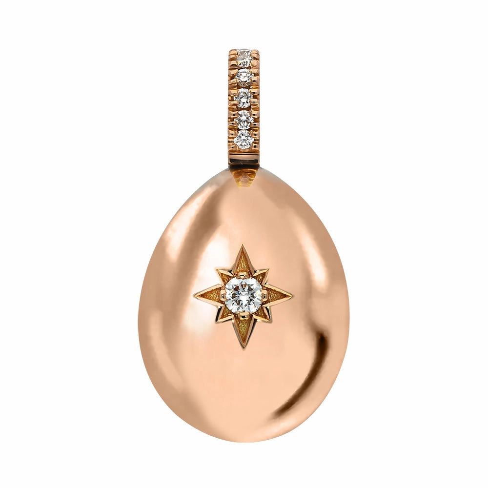 Faberge Essence 18ct Rose Gold 0.08ct Diamond Heart Egg Charm Exclusive Edition