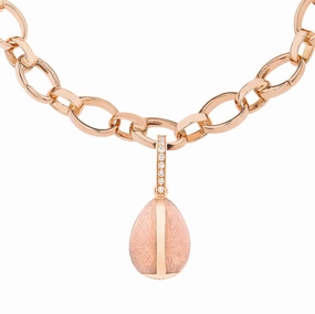 Faberge Heritage 18ct Rose Gold Diamond Pink Enamel Charm D