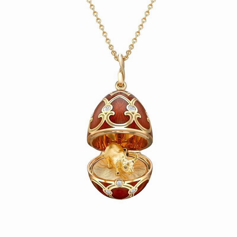 Faberge Palais Tsarskoye Selo Red Locket with Ox Surprise