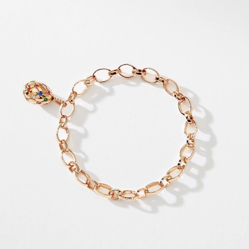 Faberge Treillage 18ct Yellow Gold Chain Bracelet For Charms