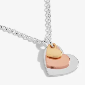 Florence Graduating Hearts Silver Rose Gold And Gold 46cm   5cm Necklace 6393
