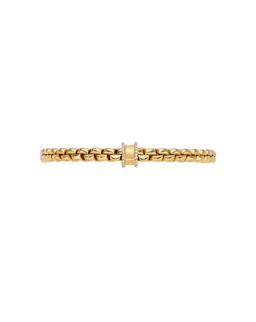 Fope 18ct Yellow Gold 0.17ct Diamond Pav Flex'it Bracelet