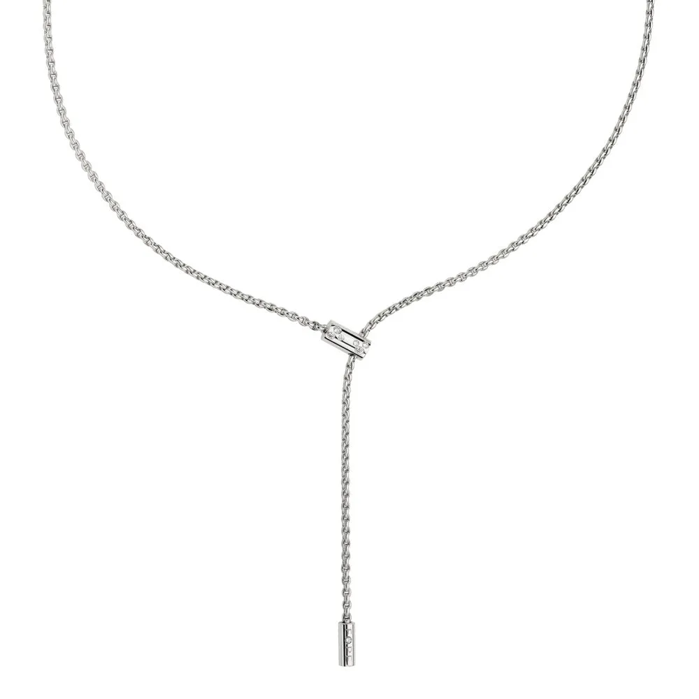 Fope Aria 18ct White Gold 0.11ct Diamond Adjustable Slider Necklace