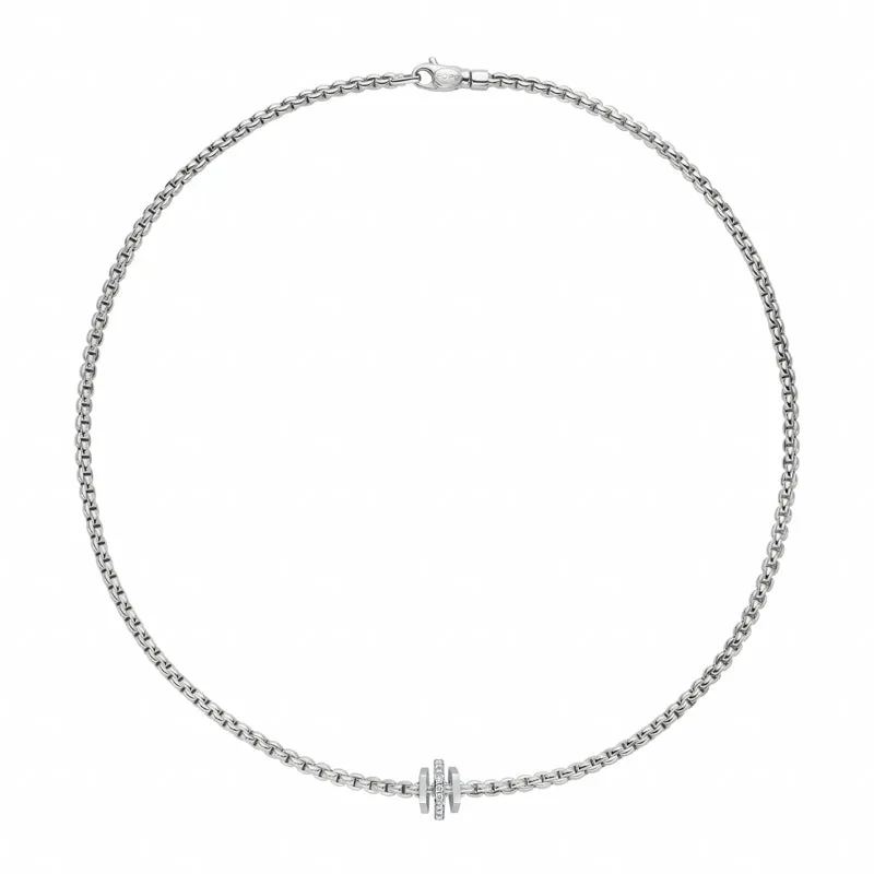 Fope Eka 18ct White Gold 0.15ct Diamond Necklace