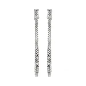 Fope Flexit Essentials 18ct White Gold Diamond Long Mesh Chain Earrings