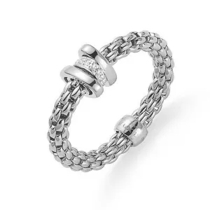 Fope Flex'It Prima 18ct White Gold 0.10ct Diamond Ring