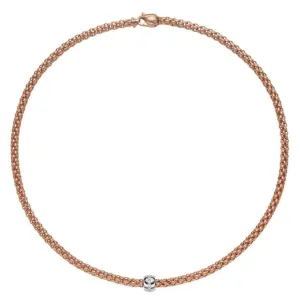 Fope Flex'it Solo 18ct Rose Gold 0.10ct Diamond Necklace