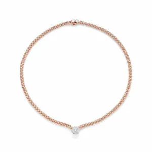 Fope Flex'It Solo 18ct Rose Gold 0.23ct Diamond Necklace