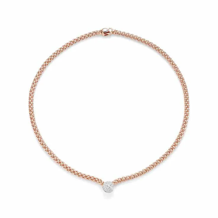 Fope Flex'It Solo 18ct Rose Gold 0.23ct Diamond Necklace