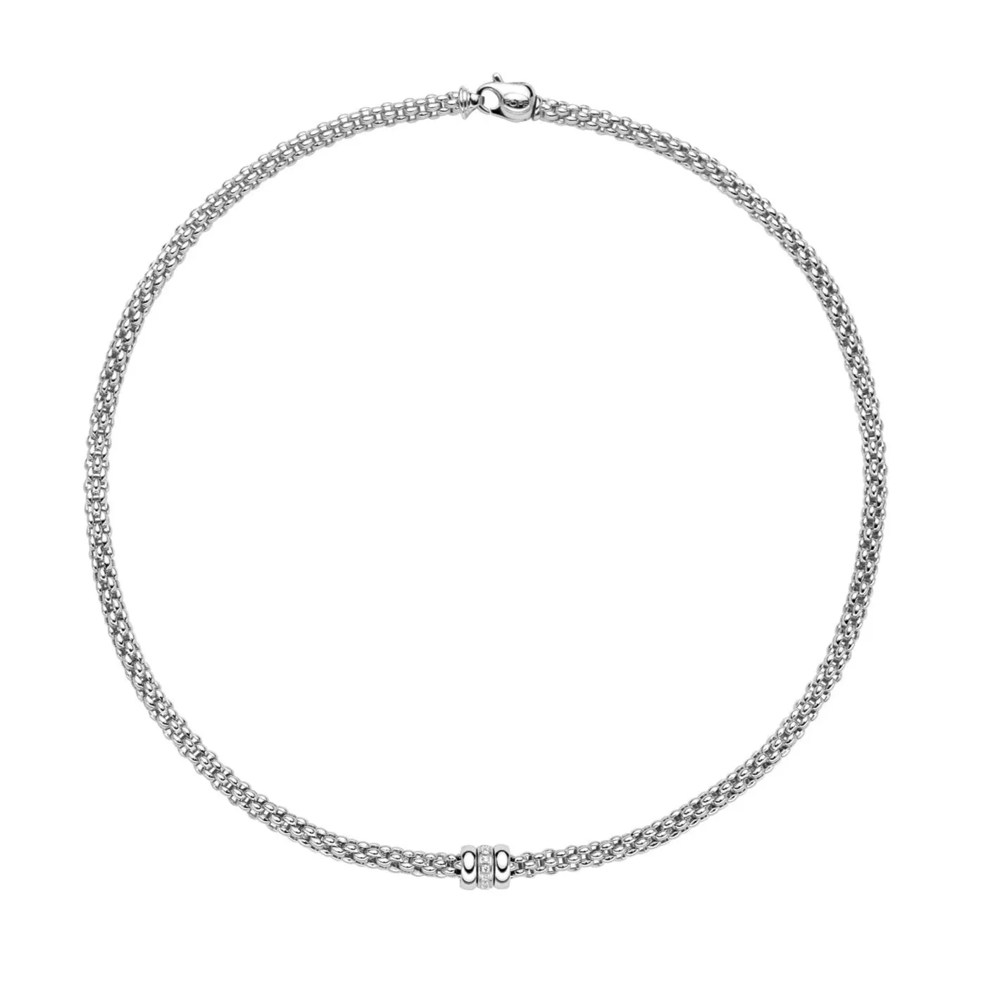 Fope Flex'it Solo 18ct White Gold 0.10ct Diamond Necklace