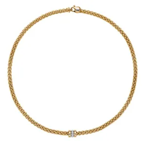 Fope Flex'it Solo 18ct Yellow Gold 0.10ct Diamond Necklace