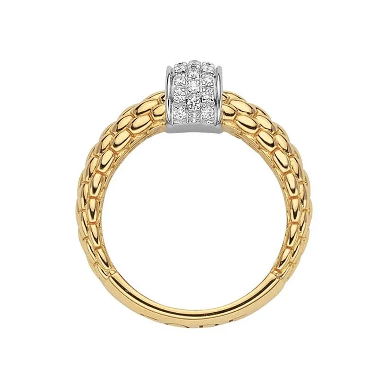 Fope Flex'it Solo 18ct Yellow Gold 0.20ct Diamond Ring D