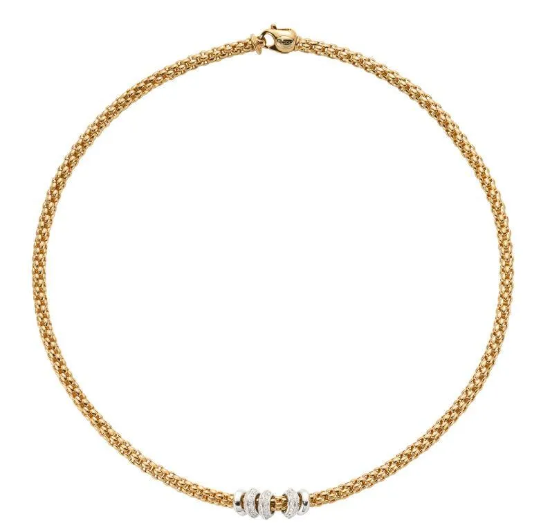 Fope Flex'it Solo 18ct Yellow Gold 0.50ct Diamond Necklace