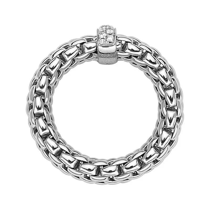 Fope Flex'It Vendome 18ct White Gold 0.10ct Diamond Ring